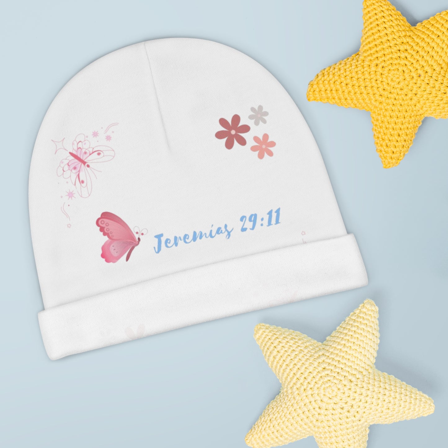 Baby Beanie (AOP) – Protección y Fe desde el Primer Día