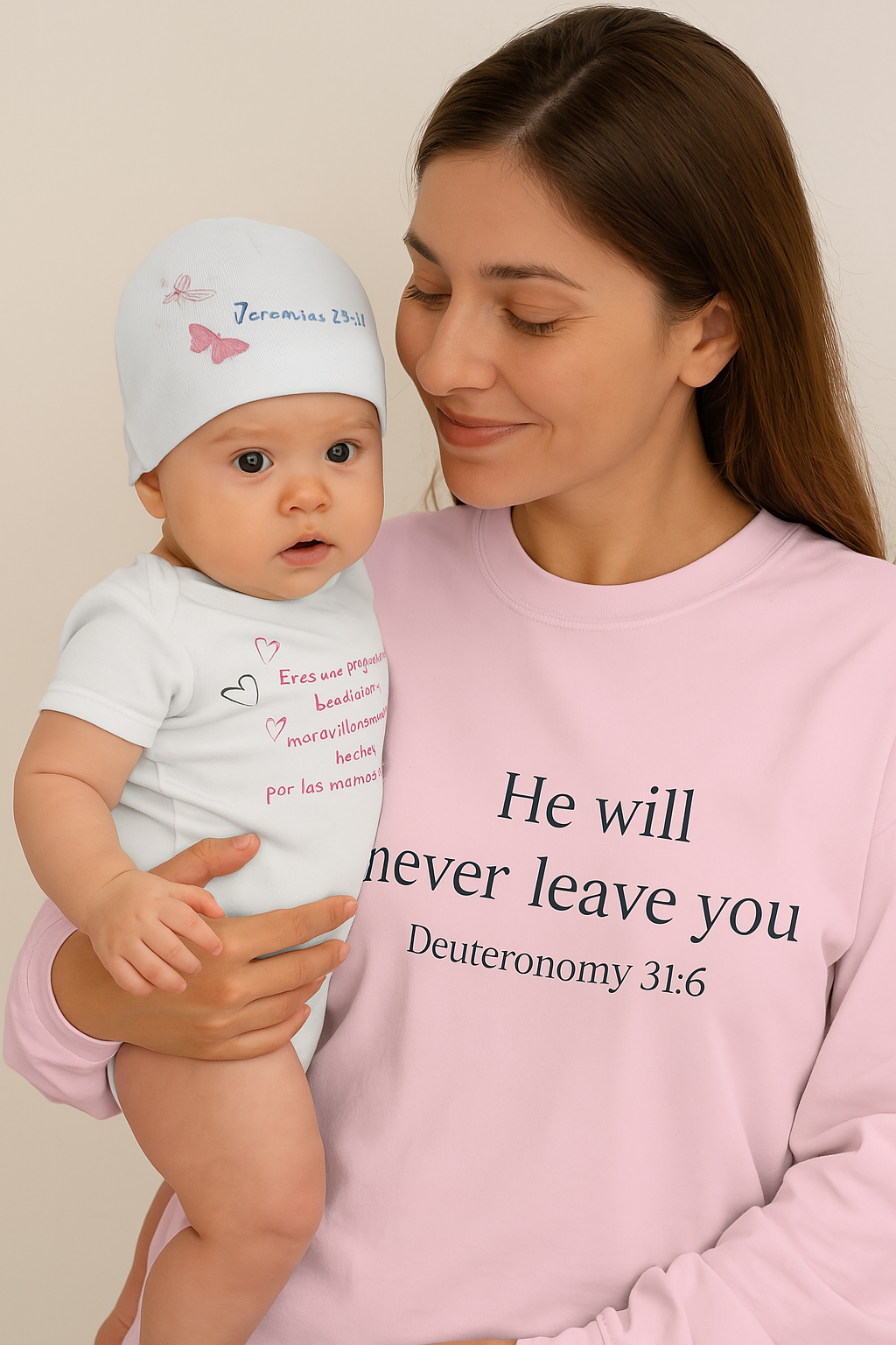 Baby Beanie (AOP) – Protección y Fe desde el Primer Día