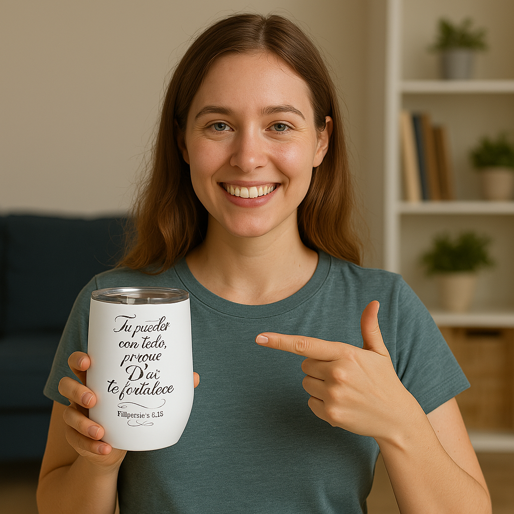 Chill Wine Tumbler “Refresca Tu Espíritu” 12oz  Inspiración en Cada Sorbo