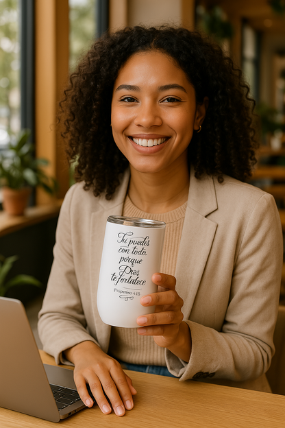 Chill Wine Tumbler “Refresca Tu Espíritu” 12oz  Inspiración en Cada Sorbo