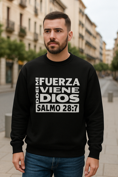 Sudadera Cristiana  “Mi fuerza viene de Dios” – Abrigo con Propósito