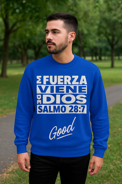 Sudadera Cristiana  “Mi fuerza viene de Dios” – Abrigo con Propósito