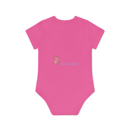 Baby Organic Short Sleeve Bodysuit - Suavidad y Fe desde el Primer Día