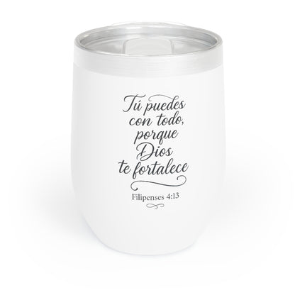 Chill Wine Tumbler “Refresca Tu Espíritu” 12oz  Inspiración en Cada Sorbo
